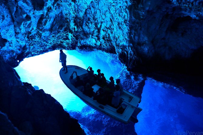 Blue and Green Cave Speedboat Excursion from Hvar Town - Stiniva Cove and its steep walls