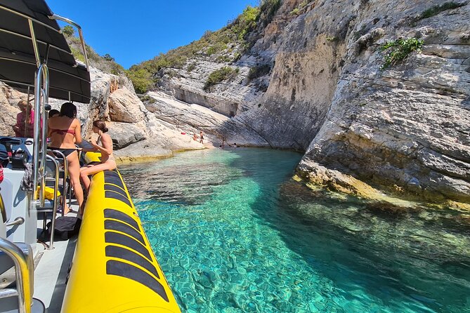 Blue cave & Hvar, 5 islands speed boat tour with unique boats from Split - Stiniva Cove from the water