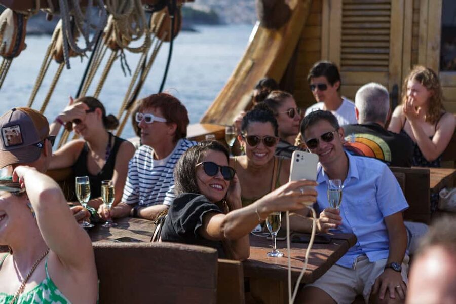 Dubrovnik: Galleon Sunset Cruise with a Live Guide & Drink - Boarding the Galleon Tirena at Dubrovnik Old Town Port