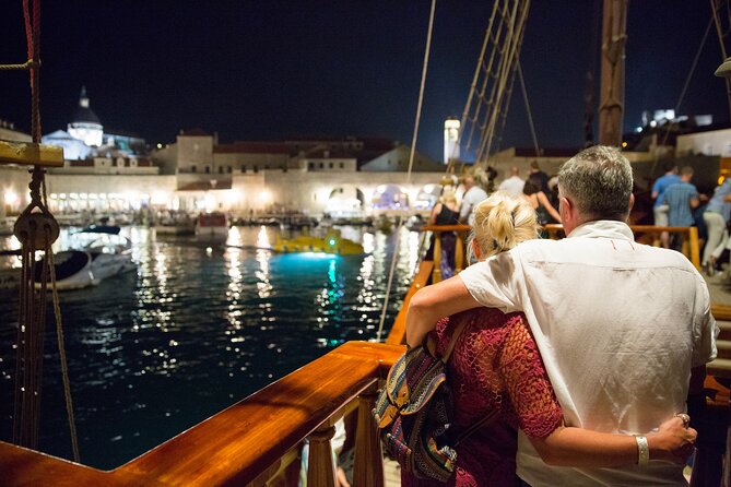 Dubrovnik Panoramic Night Cruise with Karaka - Passing Lovrjenac Fortress outside the walls