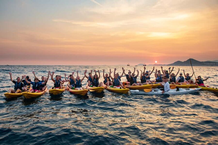 Dubrovnik: Sunset Kayaking and Snorkeling Tour - The first paddle toward the Old Port