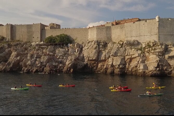 Dubrovnik: Sunset Kayaking & Snorkeling with water &wine - Sunset on the return to Pile Bay