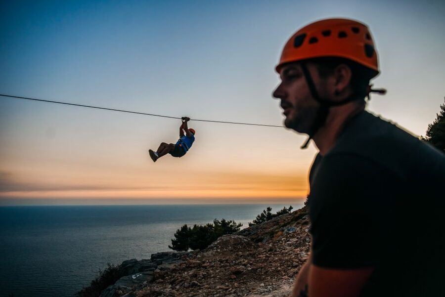 Dubrovnik: Sunset Zip Line Experience Followed by Wine - The first zip line: slow down for the view