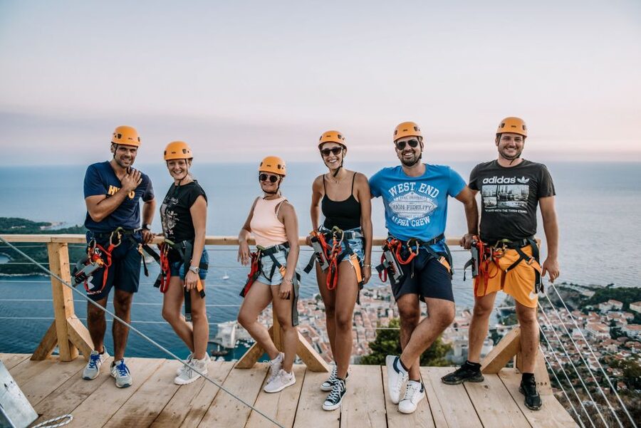 Dubrovnik: Sunset Zip Line Experience Followed by Wine - The sunset stop on Srđ Hill