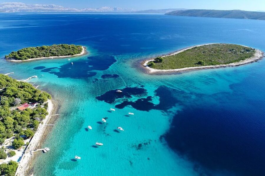 From Split: Blue Lagoon & 2 Islands half-day Private - First stop: Krknjaši Blue Lagoon