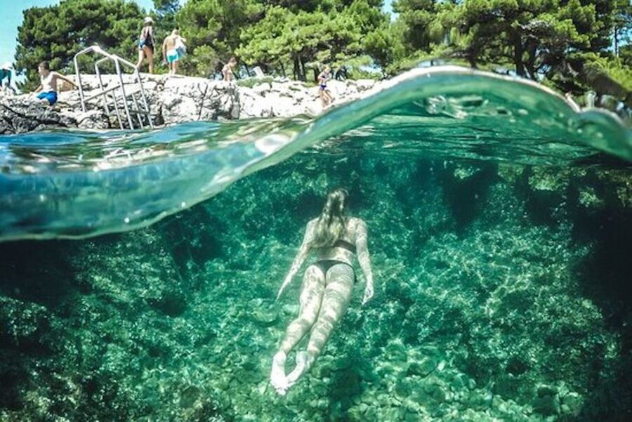 From Split: Blue Lagoon & 2 Islands half-day Private - The first secret stop: swimming away from the crowds