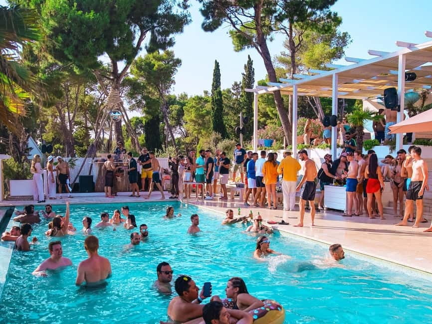 From Split: Brač Island Beach Bar and Pool Party - Arriving at Soul Rehab Party in Milna