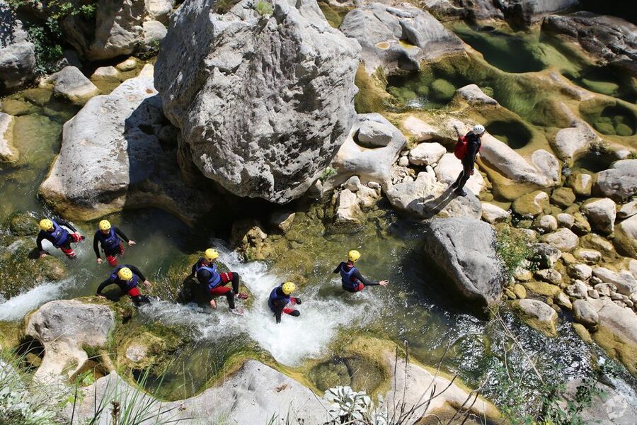 From Split: Canyoning on the Cetina River - Getting suited up for the river
