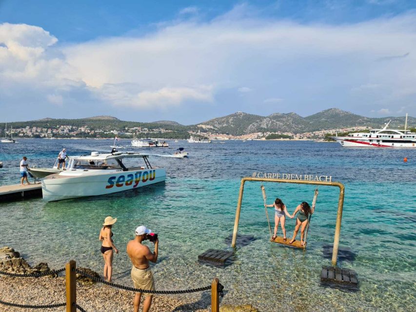 From Split: Luxury Cabin Boat Tour to The Blue Cave and Hvar - Palmizana’s garden and white sand beach