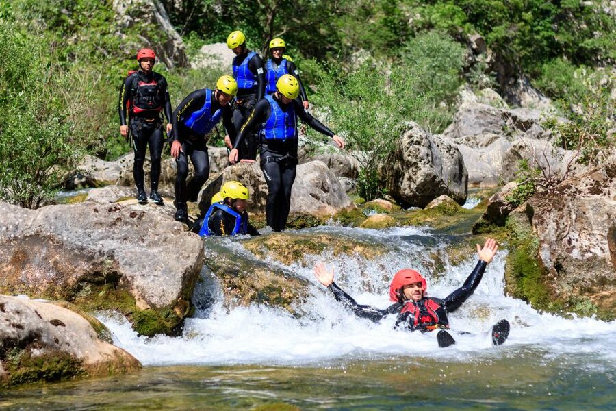 From Split or Zadvarje: Cetina River Canyoning - Swimming through the natural pools