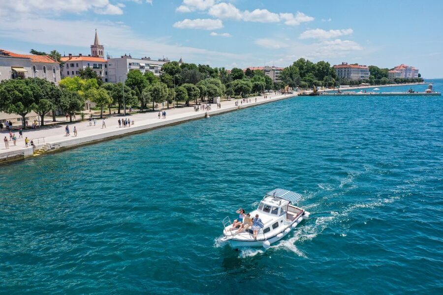 From Zadar: Private Boat Tour to Croatian Islands - Leaving Zadar and seeing the city from offshore