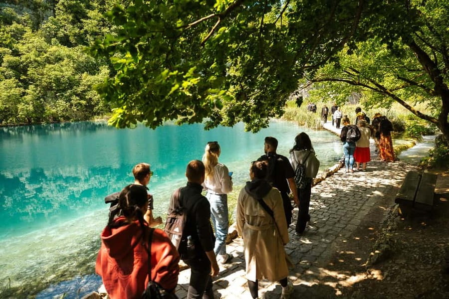 From Zagreb: Plitvice Lakes National Park Tour with Tickets - Boardwalks, footbridges, and the Large Waterfall