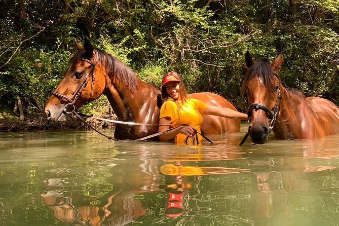 Horseback Riding Across River Ljuta with transport - Konavle meadows, grazing animals, and open views
