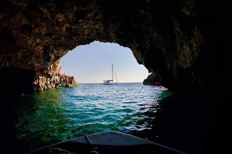 Hvar:Blue & Grenn Cave and Vis Island Private Speedboat Tour - Stiniva Cove is the day’s dramatic shoreline