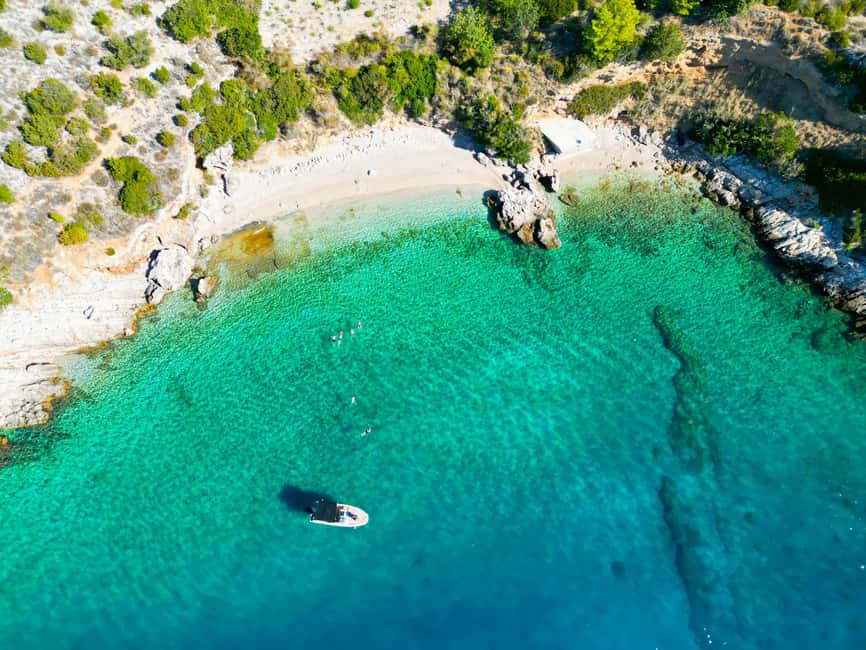 Makarska: Golden Horn Beach & Secluded Bays Speedboat Tour - Leaving Makarska Marina for Brač Island