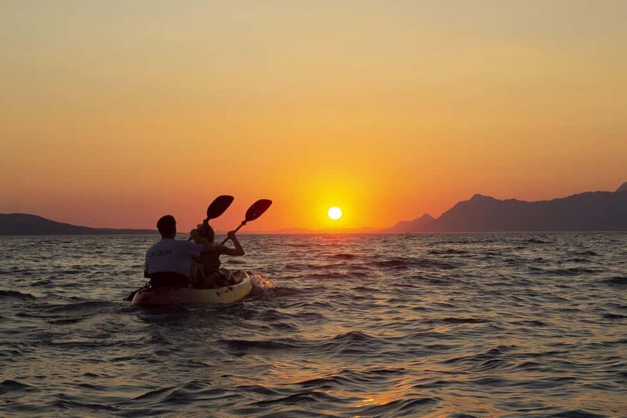 Makarska: Guided Sea Kayaking Tour with Snorkeling Stop - Paddling east toward St. Peter
