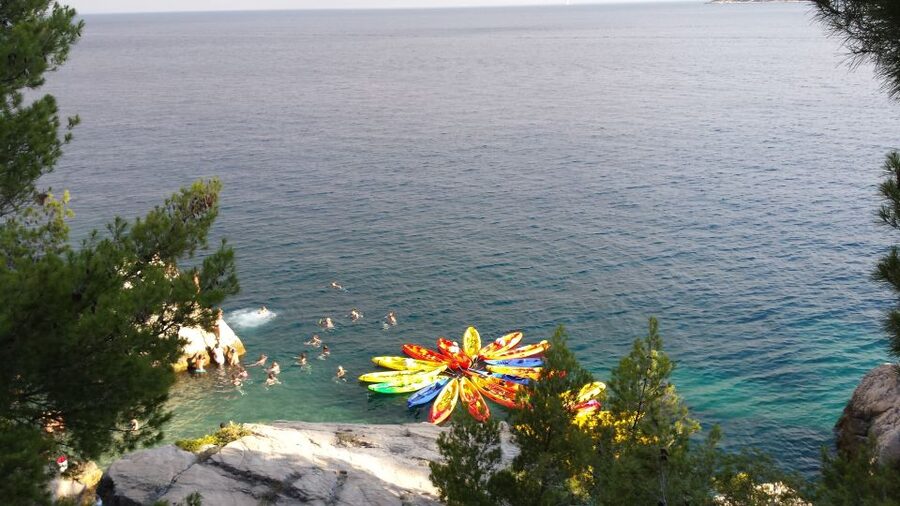 Morning Split Sea Kayaking Tour - Meeting at Bene Beach and getting ready to paddle