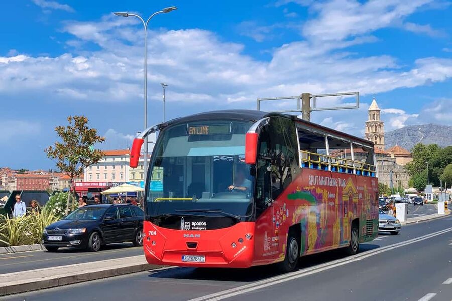 Open Panoramic Bus Tour +Guided Walking Tour in 10 languages - Marjan peninsula from the upper deck