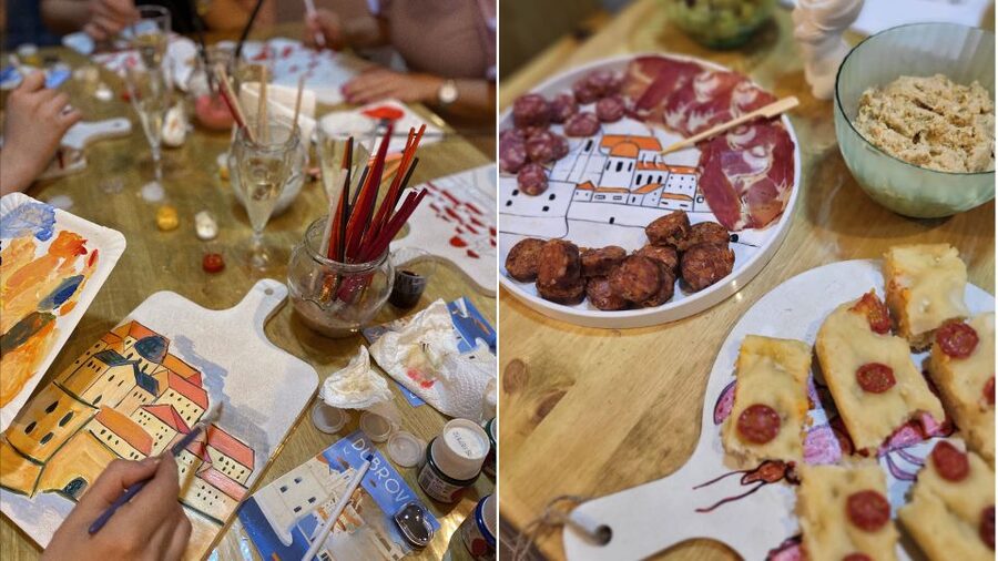 Paint, Sip, and Savor Local Flavors: Unique Local Experience - Starting with a blank sustainable board