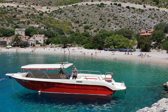 Private Red Rocks and Pakleni Islands beach hopping speedboat tour - Dubovica Beach and the first taste of Hvar’s south coast