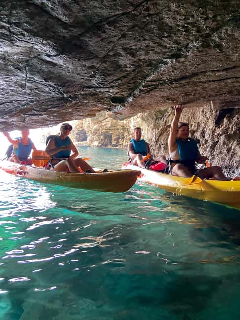 Pula: 3-hrs Kayak, Cliffs & Snorkeling Small Group Adventure - Kayaking beside Pula’s rocky coast