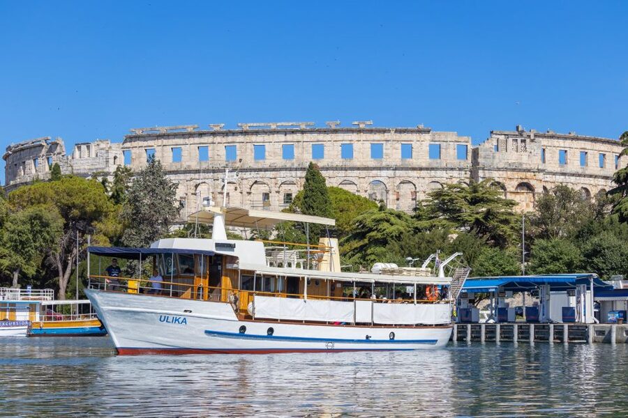 Pula: Brijuni National Park Sunset, Dolphins & Dinner Cruise - Dinner from the onboard galley