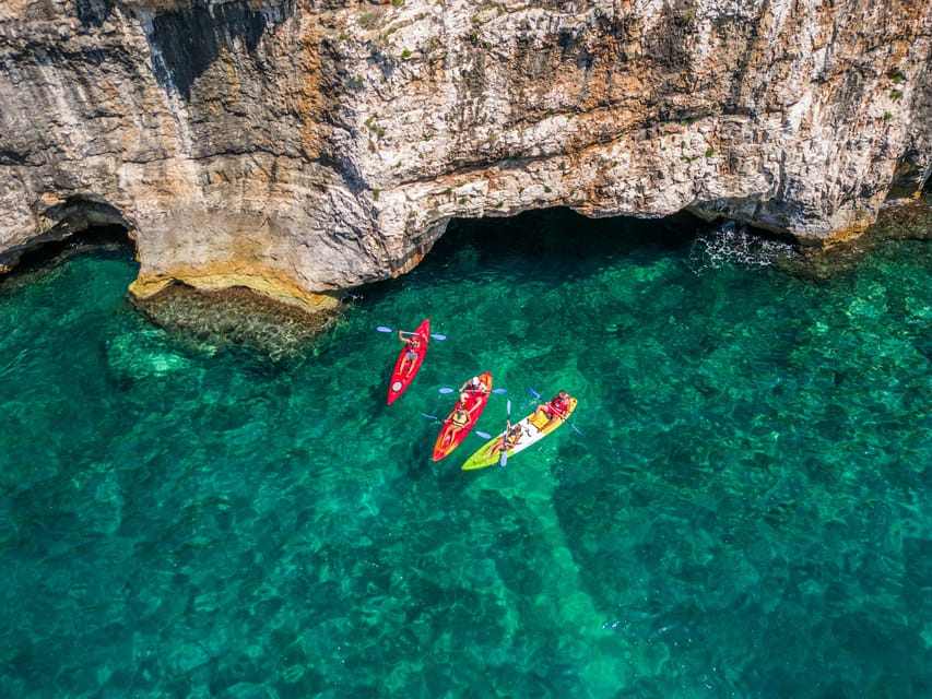 Pula: Kayak Adventure with Cave & Island Snorkeling - Starting at Vinkuran port