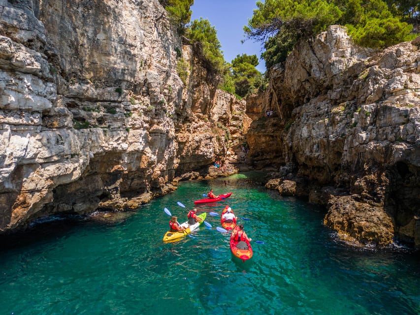 Pula: Kayak Adventure with Cave & Island Snorkeling - Entering Verudela Canyon