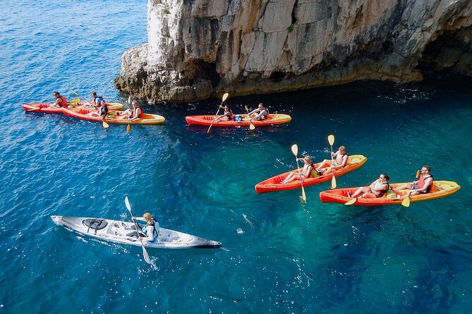 Pula Kayak, Cliffs & Snorkeling Adventure - Paddling along Pula’s rugged outer coast