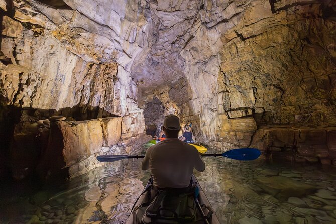 Pula Kayaking at Blue Cave with Cliffs Tour and Snorkeling - Paddling along Pula’s rocky coast