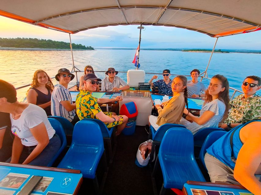 Pula: National Park Brijuni Dolphin Cruise with Dinner - Sunset on the return ride