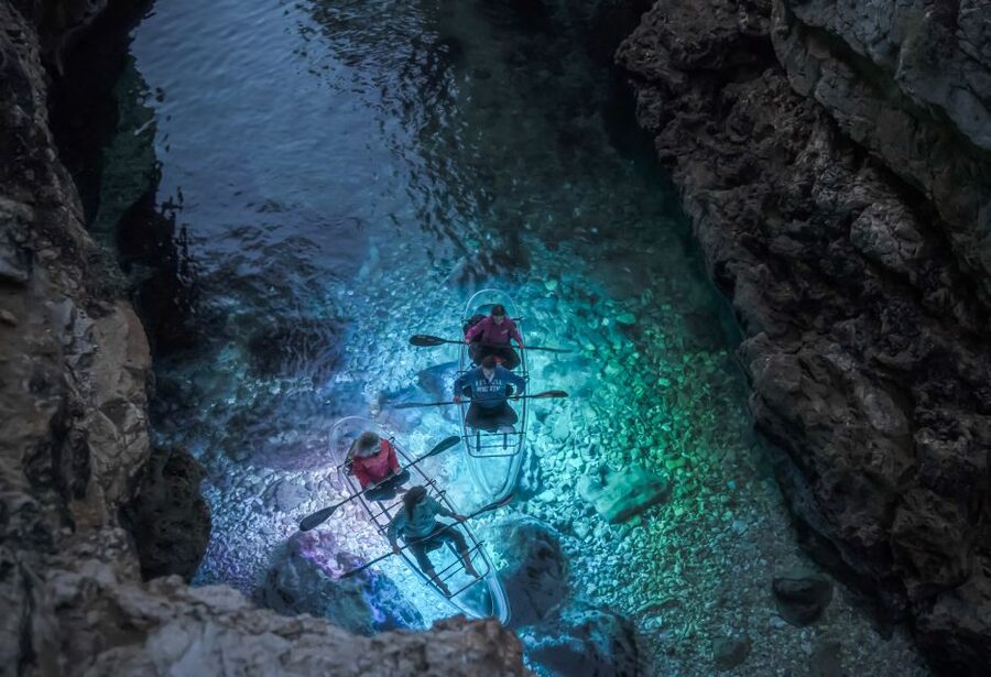 Pula: Night-Time Sea Kayaking Tour in Transparent Kayak - Family, solo, and couple suitability