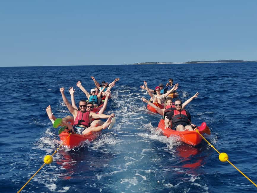 Pula: Sea Adventure – Boat, Kayak, Snorkeling & Cliff Jumps - Swimming and snorkeling at the secluded beach