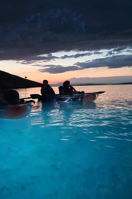 Rab: Night adventures illuminated transparent kayaks - The guided hour on the water