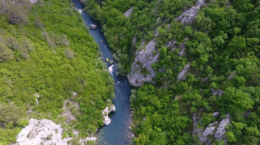 Rafting on the Cetina river - Swimming, canyon views, and the mid-trip portage