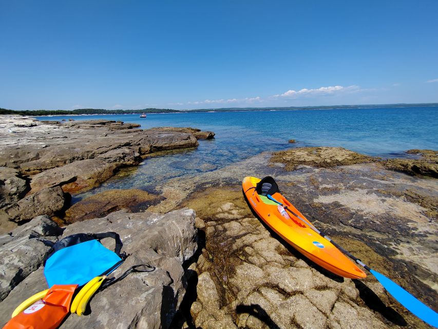 Rovinj: Golden Cape Desert Islands Kayak & Snorkeling Tour - Snorkeling in clear water, with realistic expectations