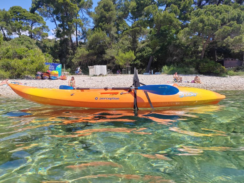 Rovinj: Golden Cape Desert Islands Kayak & Snorkeling Tour - Rock jumping is fun, but never required