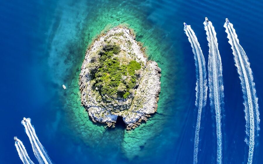 Rovinj or Vrsar: Lim Fjord & Rovinj islands Speedboat Tour - Figarola Island, shade and a local swimming feel