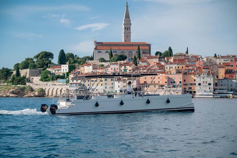 Rovinj: Sunset & dolphin group tours with Catamaran - Setting Out Along Rovinj’s Coast
