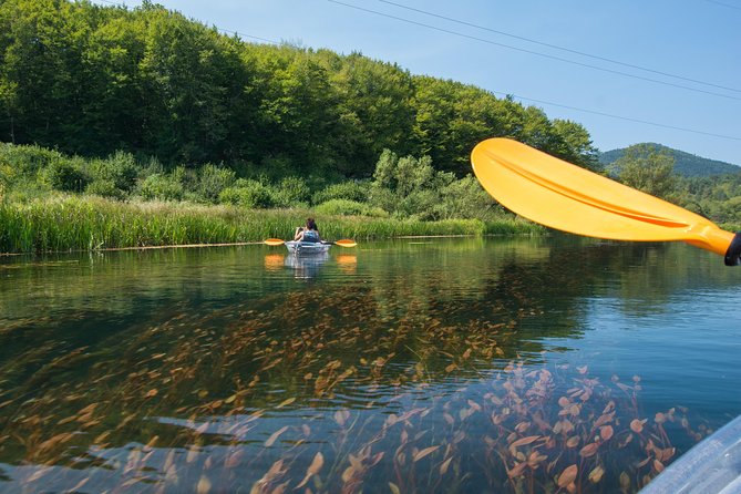 See through kayaks on Gacka river - The transparent kayak and what you can see below
