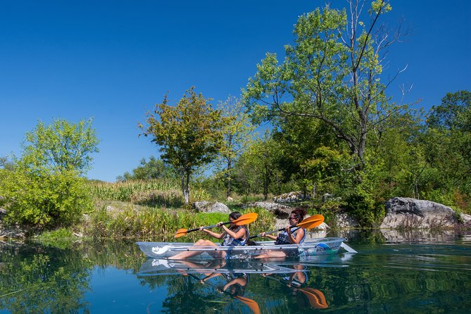 See through kayaks on Gacka river - Starting at Prozor and getting set up