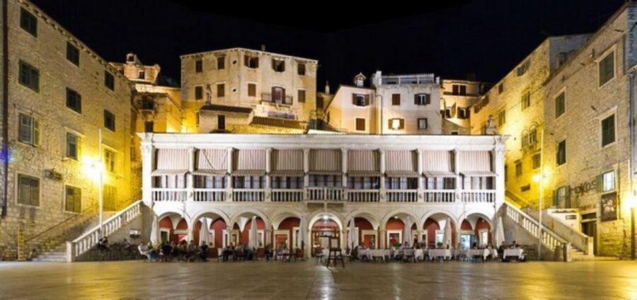 Sibenik: Guided Evening Walking Tour - The Croatian National Theater and early electric light