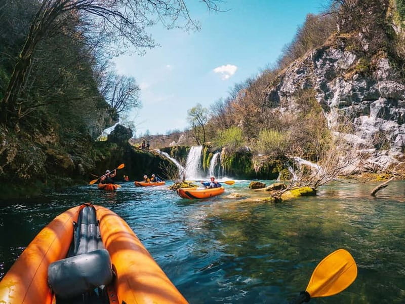 Slunj: River and Waterfalls Kayaking on Mrežnica river - The first waterfall begins the real adventure
