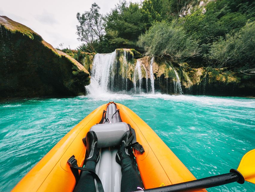 Slunj: River and Waterfalls Kayaking on Mrežnica river - Swimming, photos, and the final bridge