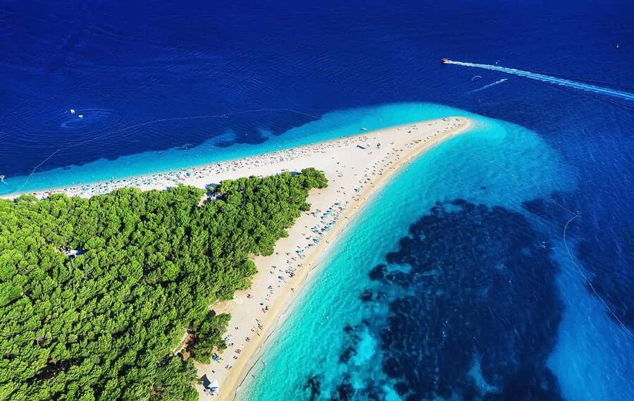 Speedboat to 3 islands: Hvar, Brač, Zečevo with watersports - Bol on Brač: stone streets before the sea