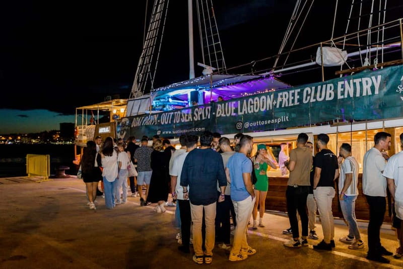 Split: Boat Crawl with Nightclub Access, Shots, & Boat Party - Three venues, three different moods