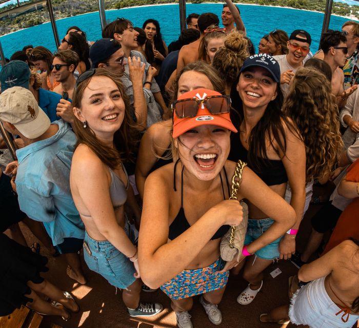 Split: Captain’s Boat Party – Blue Lagoon, DJ & Free Shots - The return cruise past Split’s beaches
