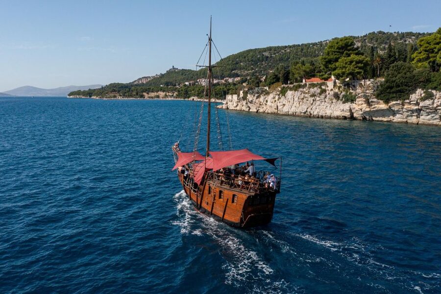 Split: Cruise on Columbo's Pirate Ship "Santa Maria" - The swim and snorkeling stop near Split