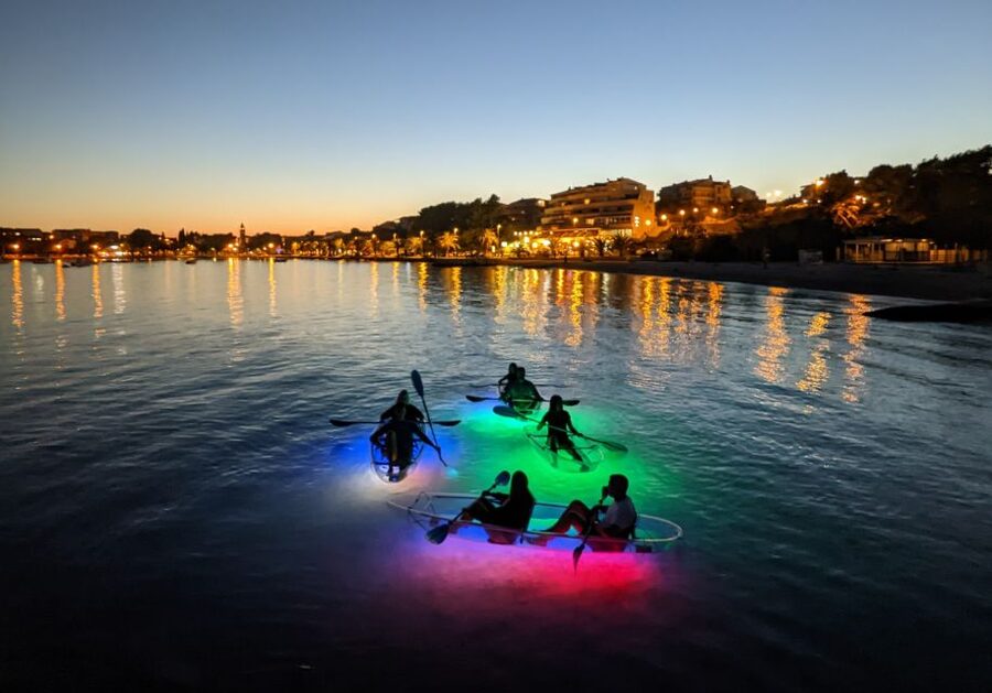 Split: Illuminated Evening Guided Kayaking Tour - Paddling into the Žrnovnica River after dark
