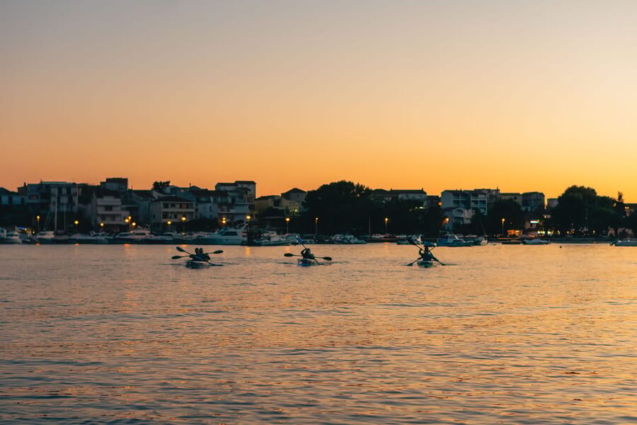 Split: Sunset Guided Kayaking Tour - Reaching the Adriatic as the light changes